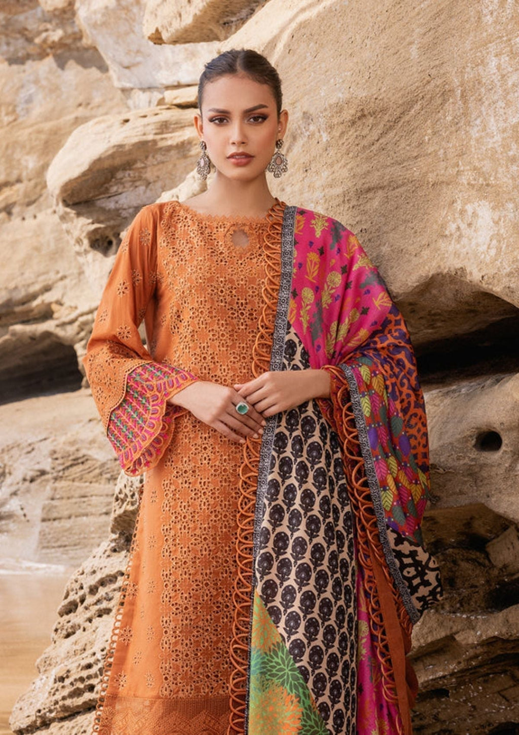 3 Piece Stitched Chikankari Suit - Ready To Wear
