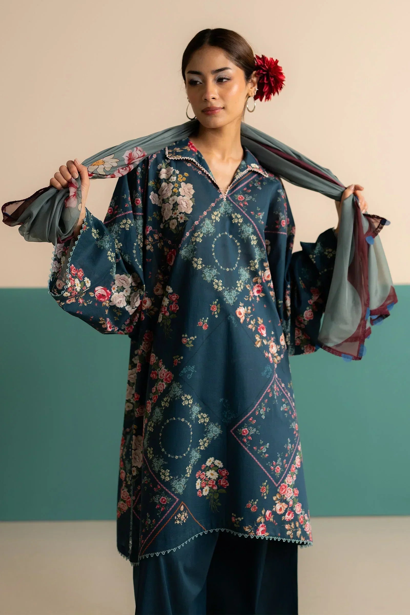 3 Piece Stitched Designer Suit - Ready To Wear