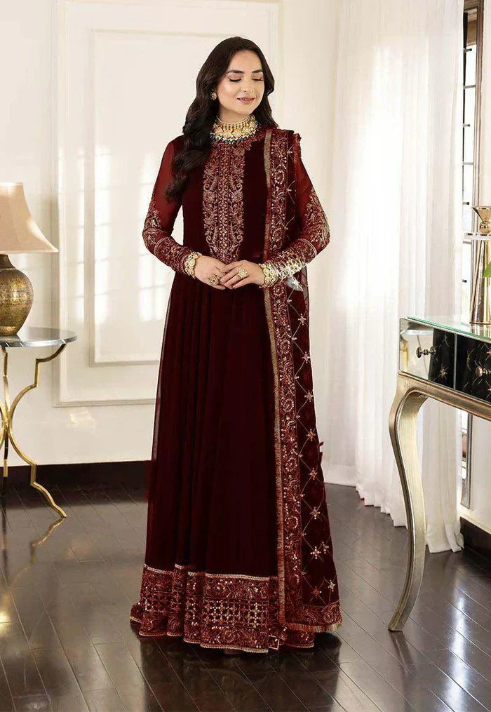 03-Piece Chiffon Maxi With Embroidery - Ready To Wear