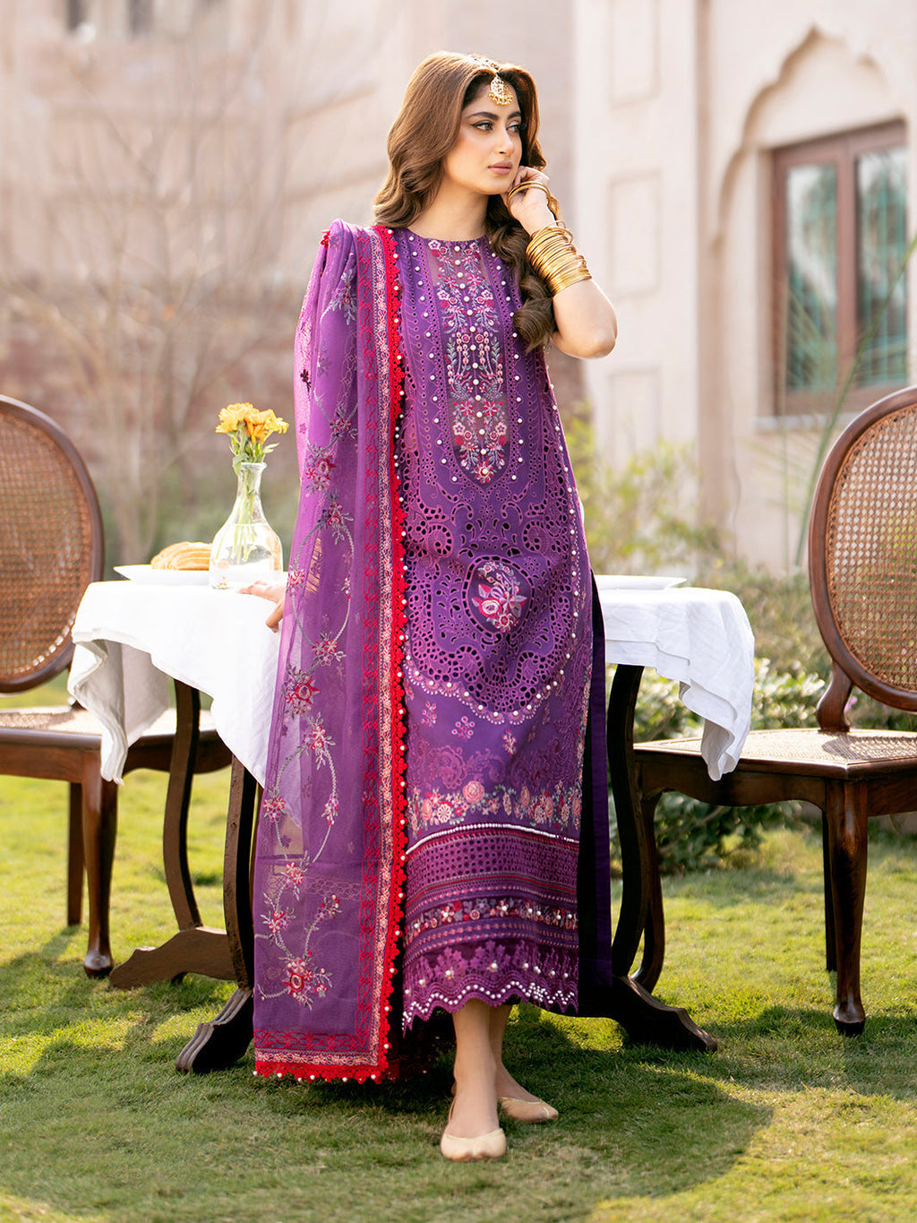 3 Piece Stitched Chikankari Suit - Ready To Wear